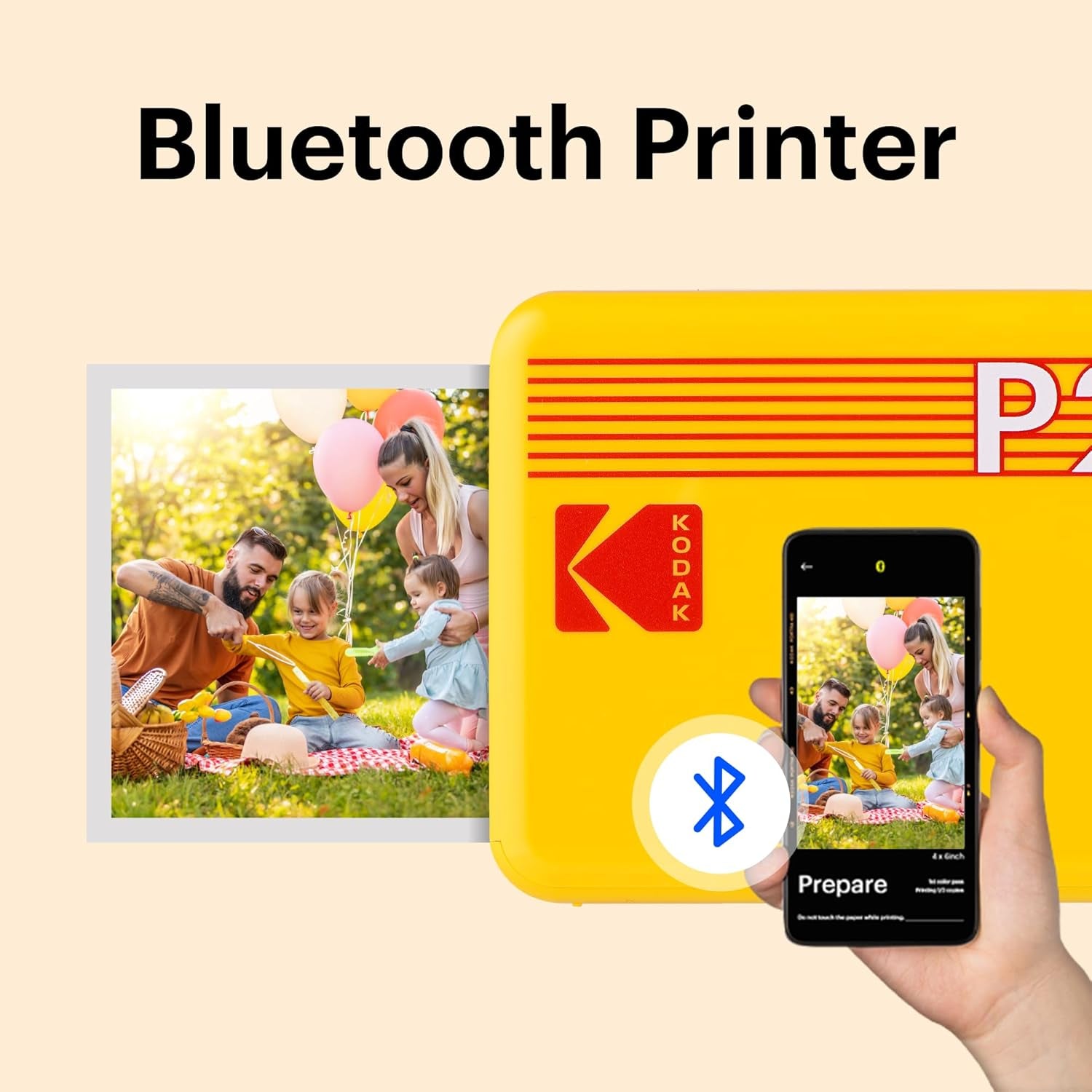Mini 2 Retro 4Pass Portable Photo Printer (2.1X3.4 Inches) + 8 Sheets, White