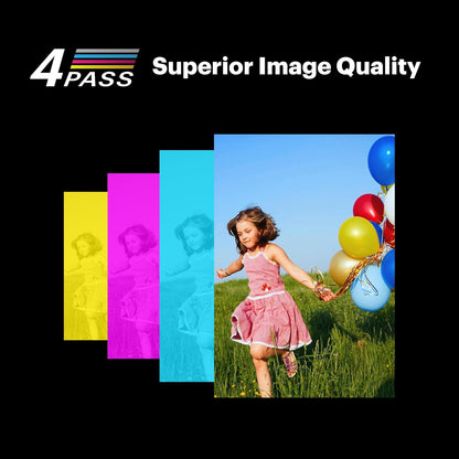 Mini 2 Retro 4Pass Portable Photo Printer (2.1X3.4 Inches) + 8 Sheets, White